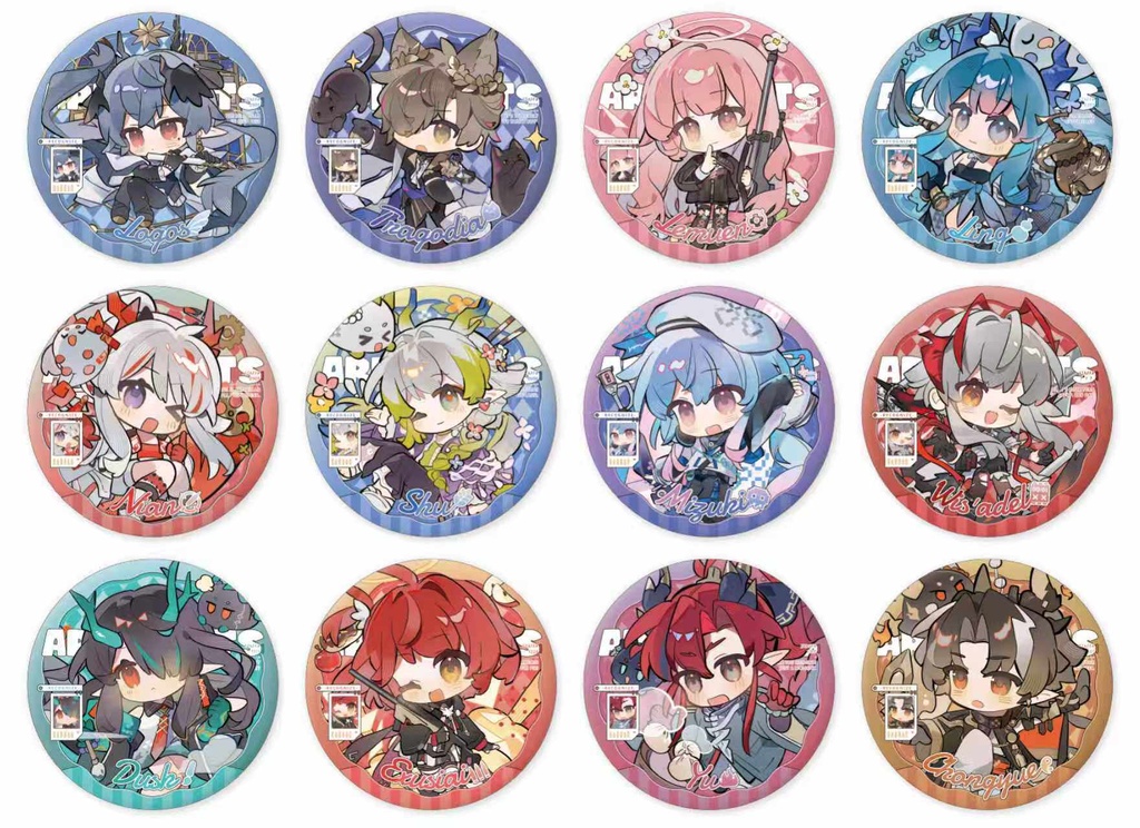 Arknights アークナイツ 明日方舟 エクシア ミヅキ ロゴス logos トラゴディア ウィシャデル レミュアン チョンユエ シュウ 黍 リィン シー ニェン ユー アクリルキーホルダー 缶バッジ