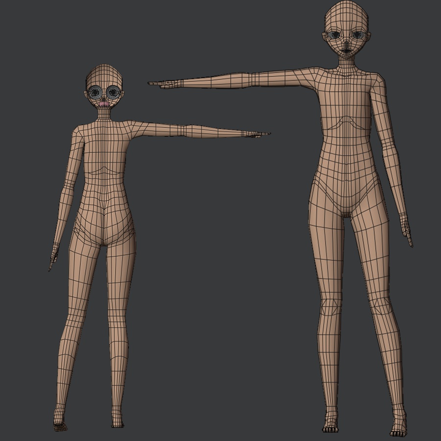 3D人型モデル用素体