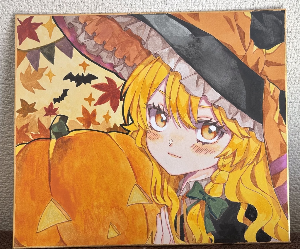 ハロウィン魔理沙【中色紙】