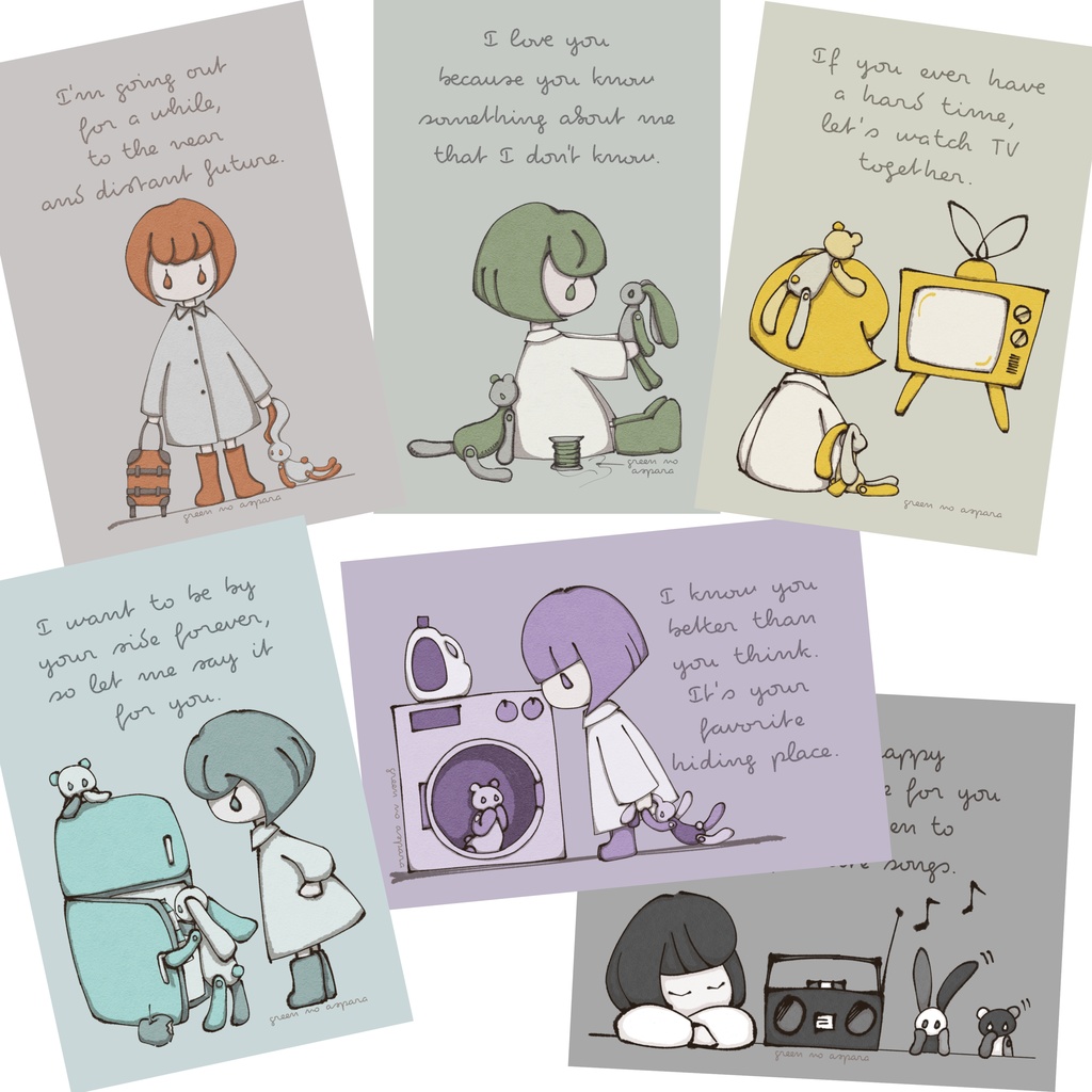 女の子シリーズポストカード6種セット