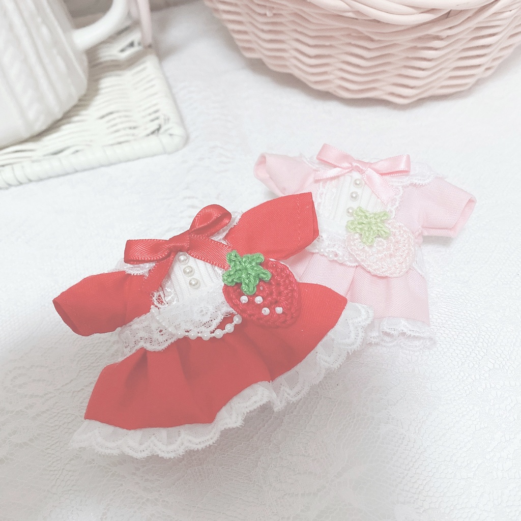 編みいちごワンピース ぬいぽけっと Booth