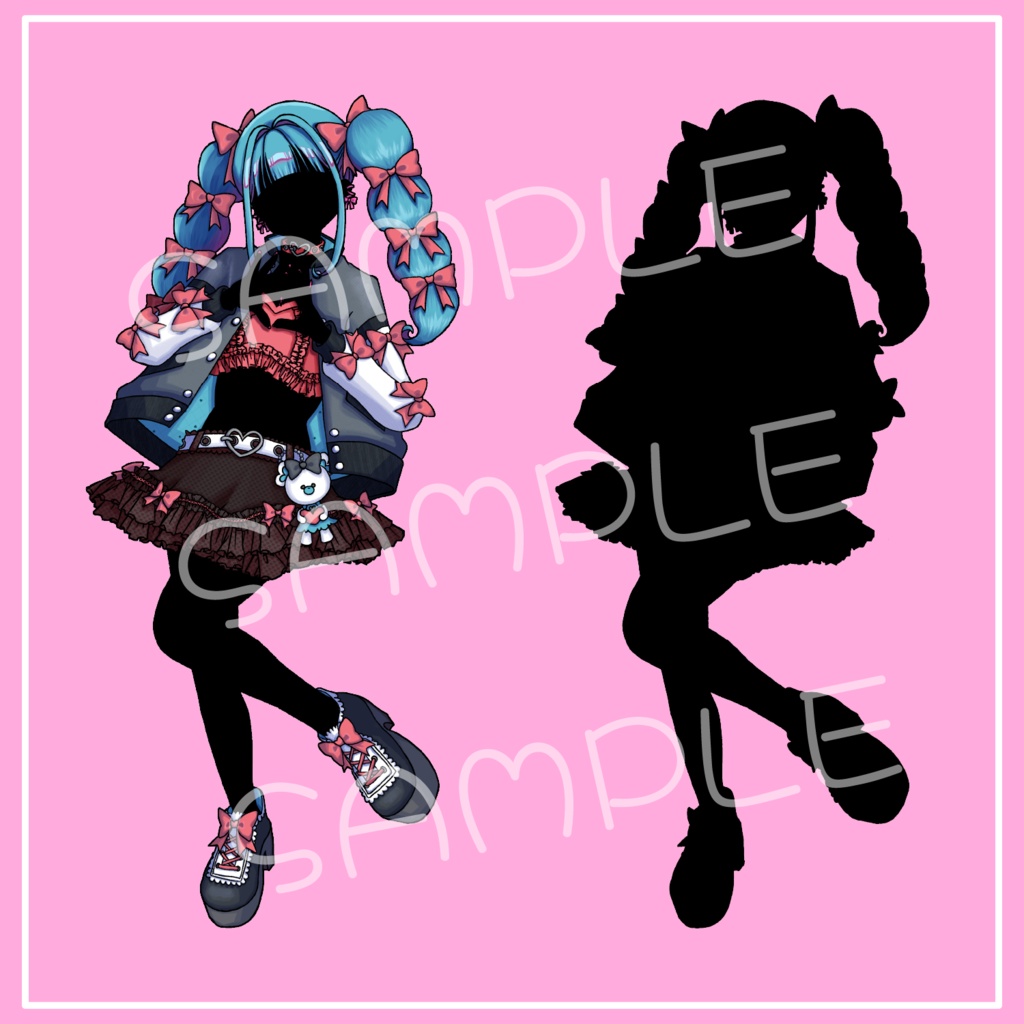 【立ち絵素材】リボンのツインテールの女の子