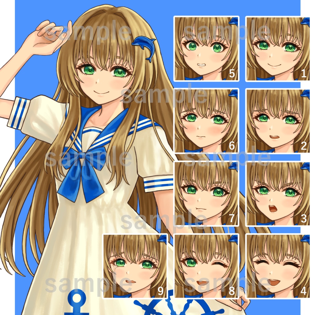 【立ち絵素材】マリンセーラーワンピースの女の子