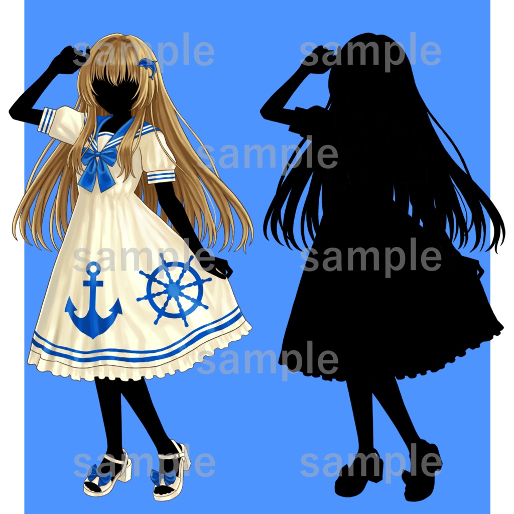 【立ち絵素材】マリンセーラーワンピースの女の子