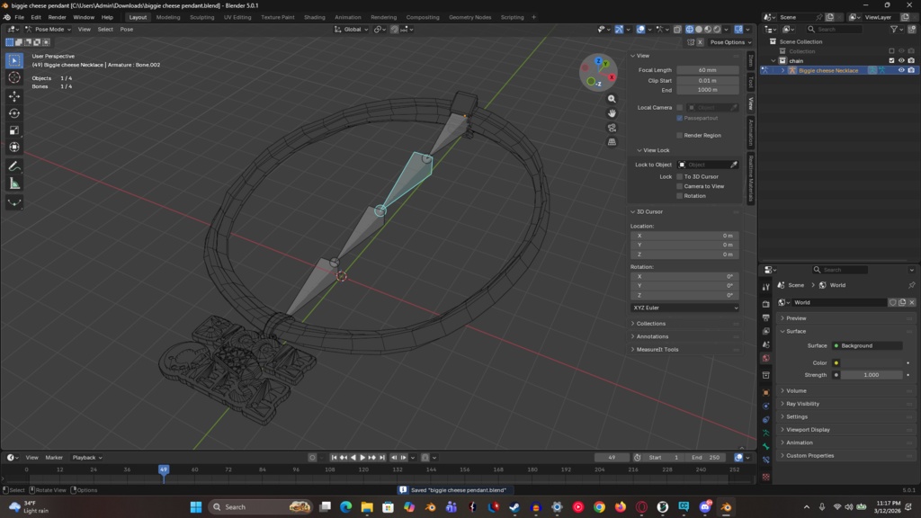 Biggie Cheese Pendant And Chain (RIGGED)