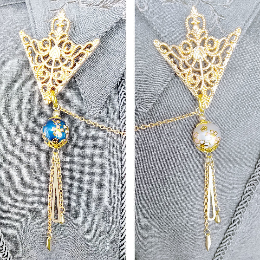 鶴丸国永イメージアクセサリー 襟ピン ブローチピン