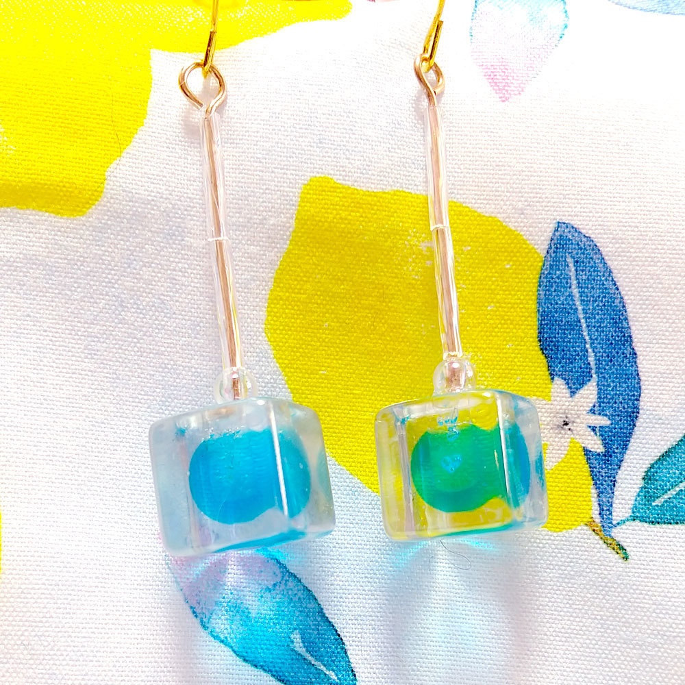 マインクラフト ビーコン風ピアス/イヤリング 両耳用ペア