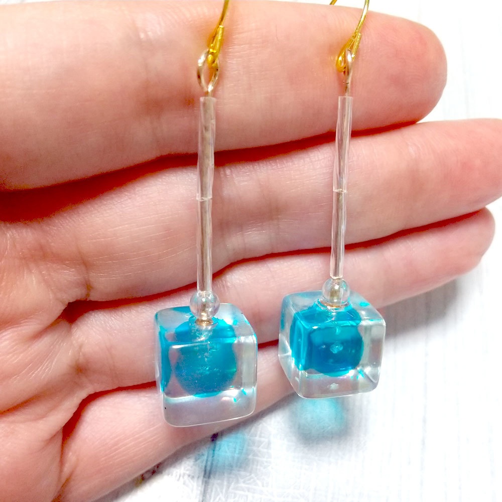 マインクラフト ビーコン風ピアス/イヤリング 両耳用ペア