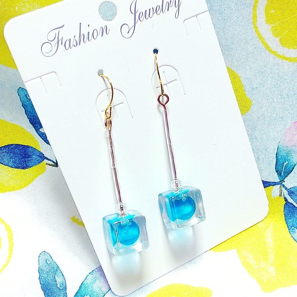 マインクラフト ビーコン風ピアス/イヤリング 両耳用ペア