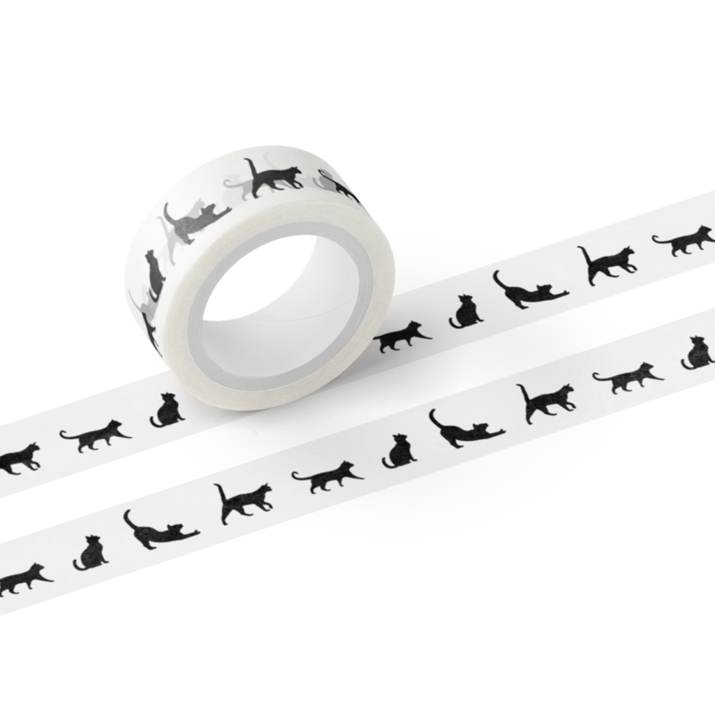 ねこさんのシルエットテープ
