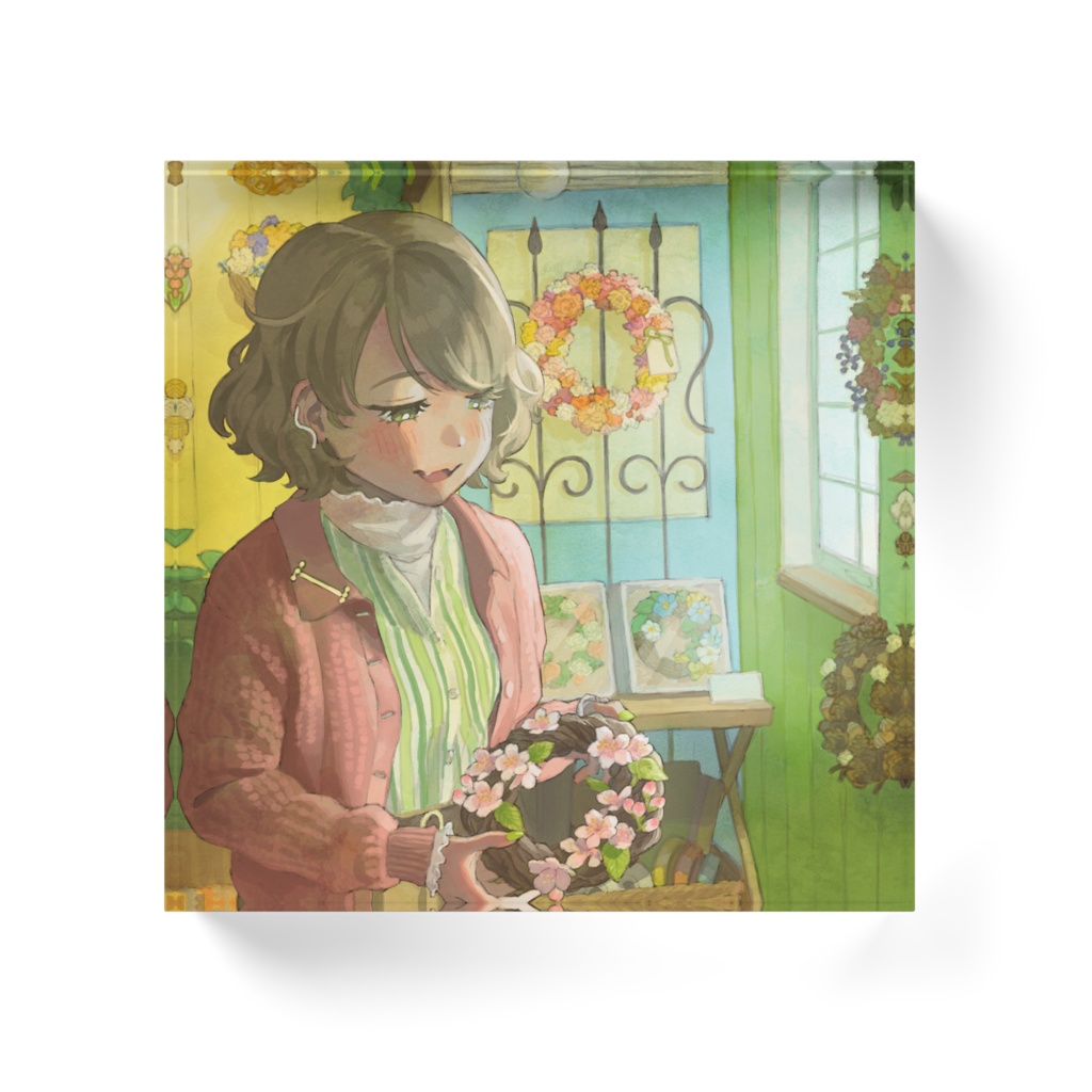 💐記念イラスト世界のアクリルブロック10*10