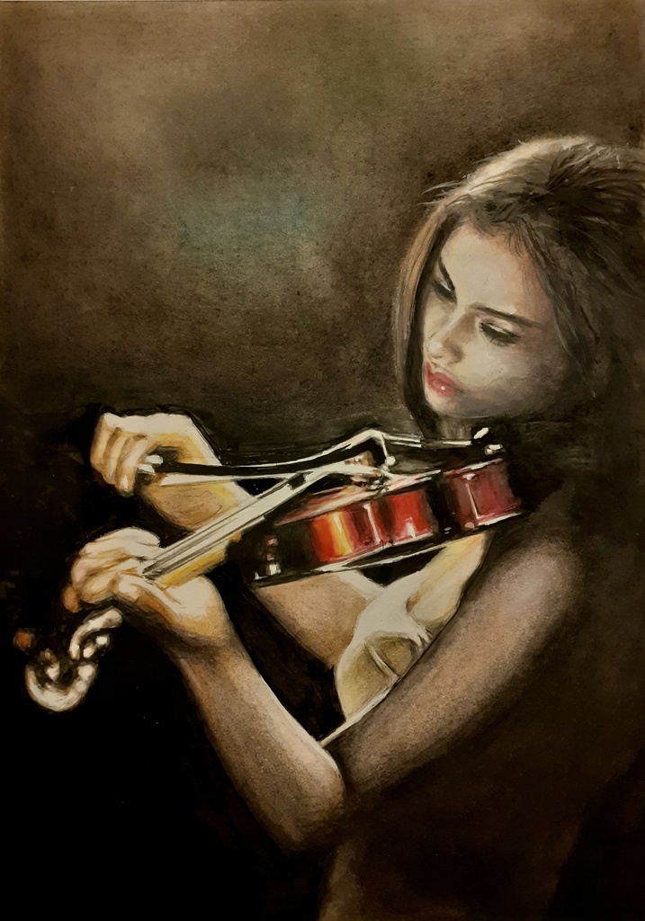 色鉛筆による細密画