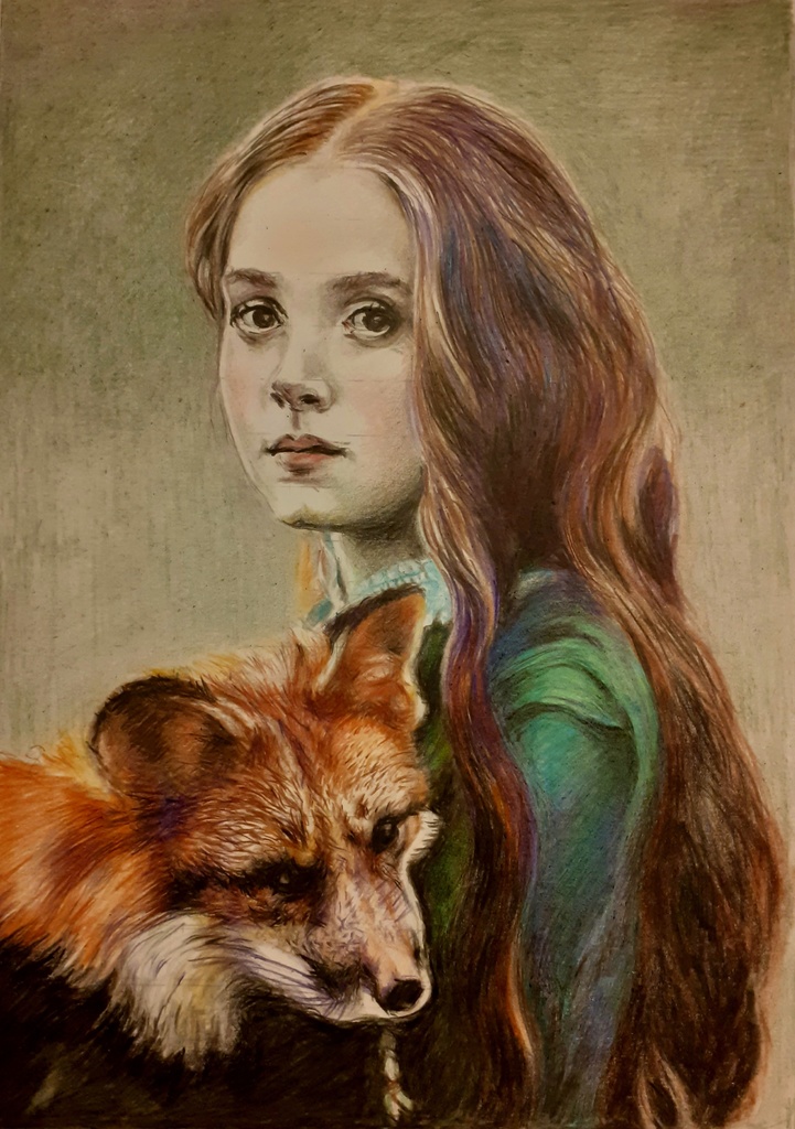 色鉛筆による細密画