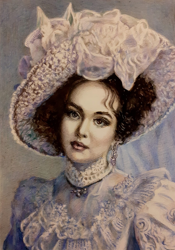 色鉛筆による細密画