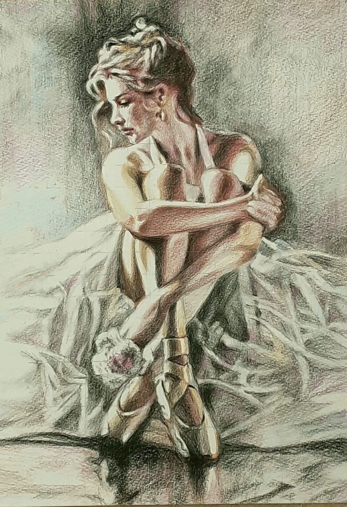 色鉛筆による細密画