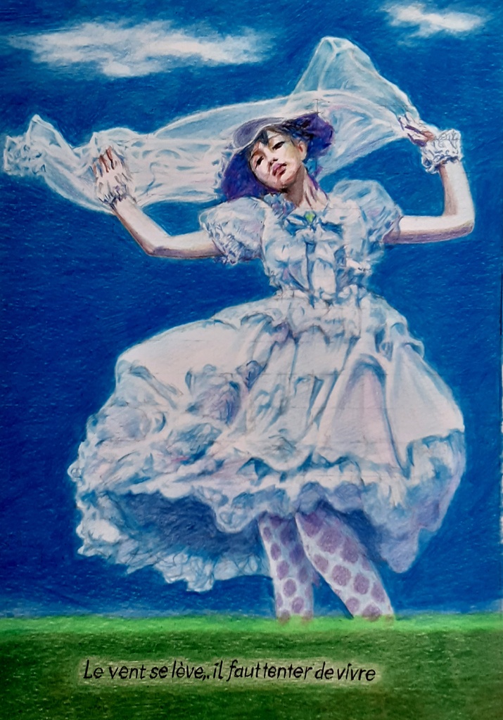 色鉛筆による細密画