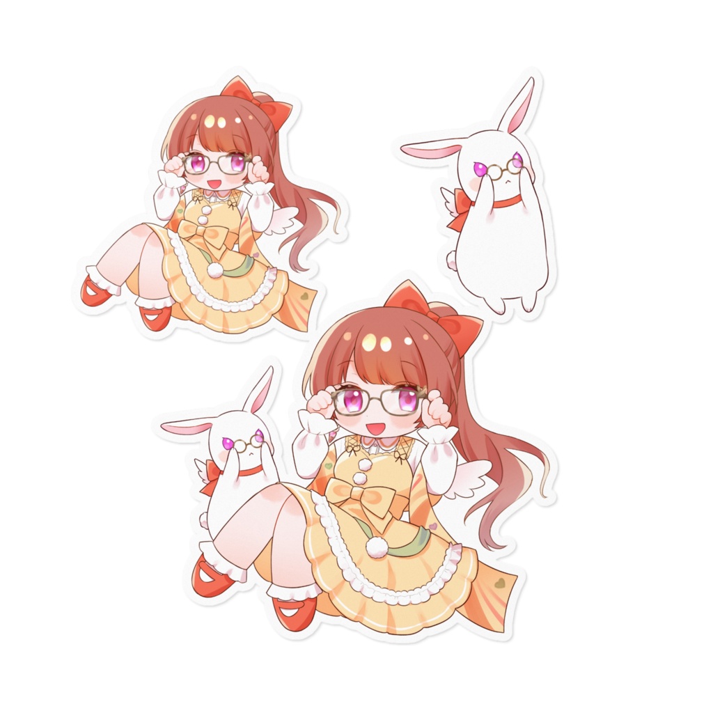 らいり。ミニキャラメガネVer. ステッカー(3種)メイン大