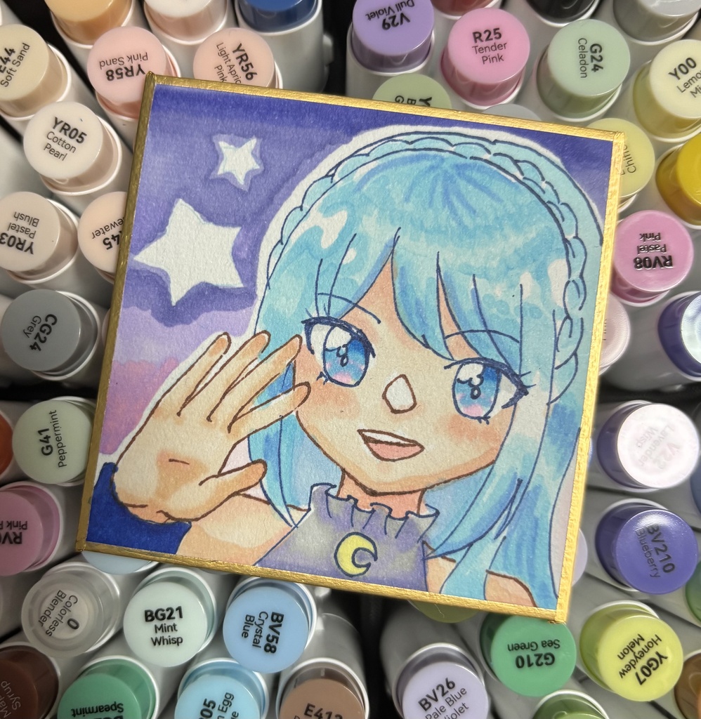 自画像アナログイラスト