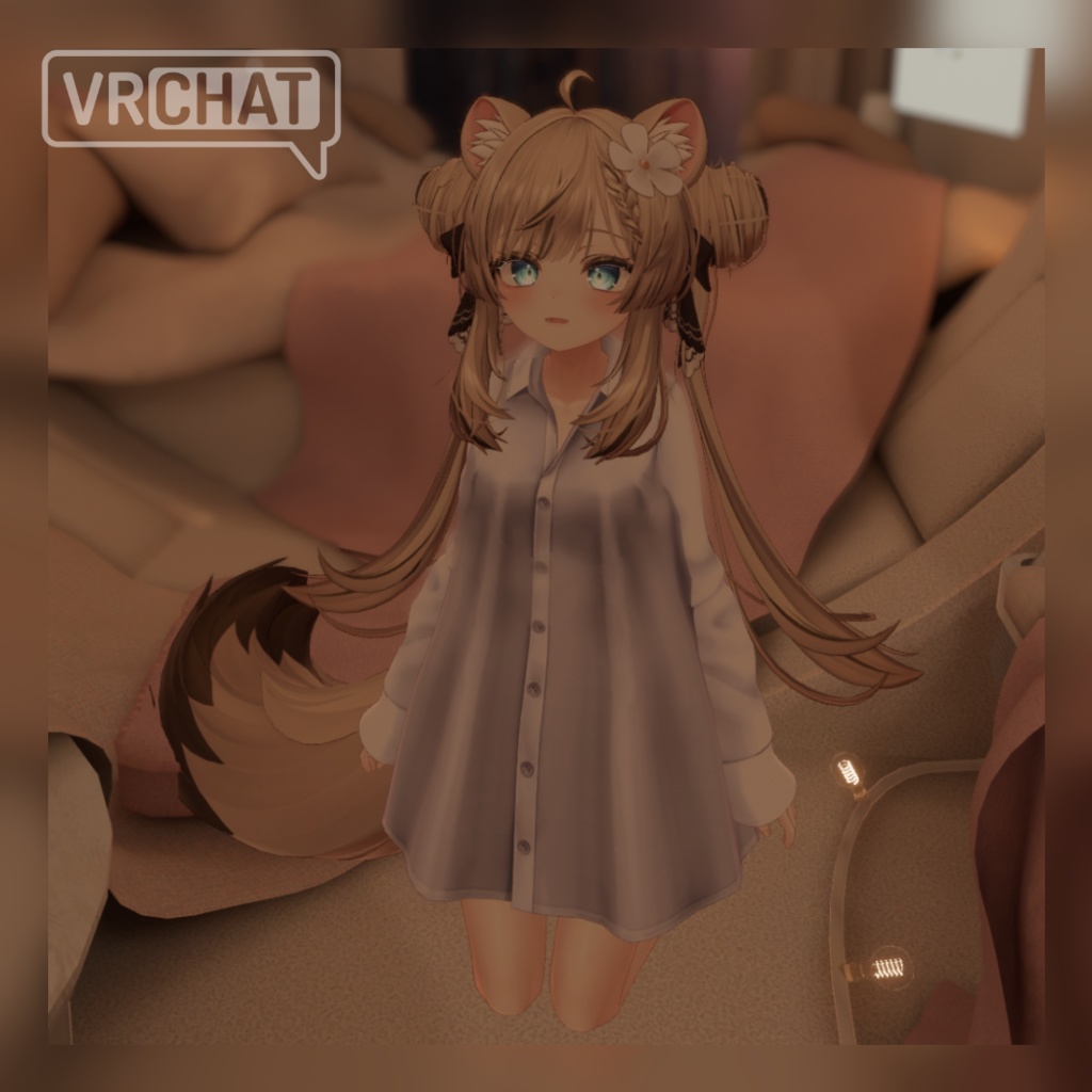 【複数アバター対応】彼シャツ風パジャマワンピ『Sweetheart's shirts』