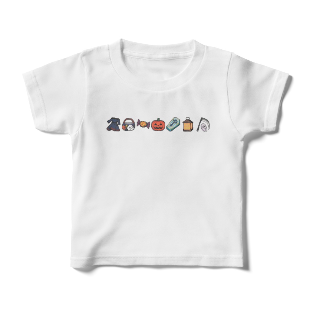 2Dゲーム風☆ハロウィンアイテム_キッズTシャツ