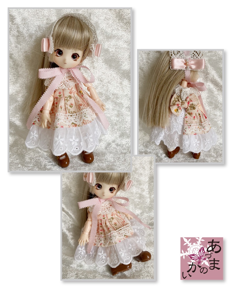 オビツ11サイズ バックフリルワンピ(花)