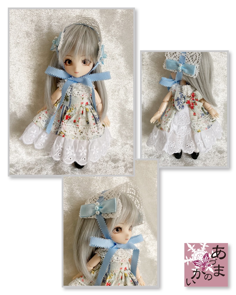 オビツ11サイズ バックフリルワンピ(花)