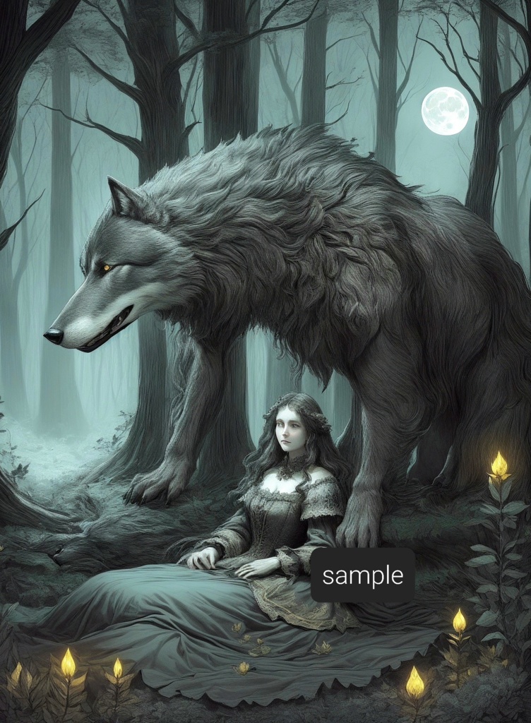 月夜の森【AIアート】