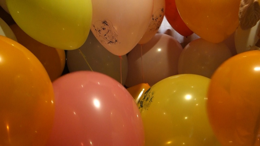 【風船ロケ撮影②】『のんたんさんの風船部屋作り(破裂シーンあり)』
