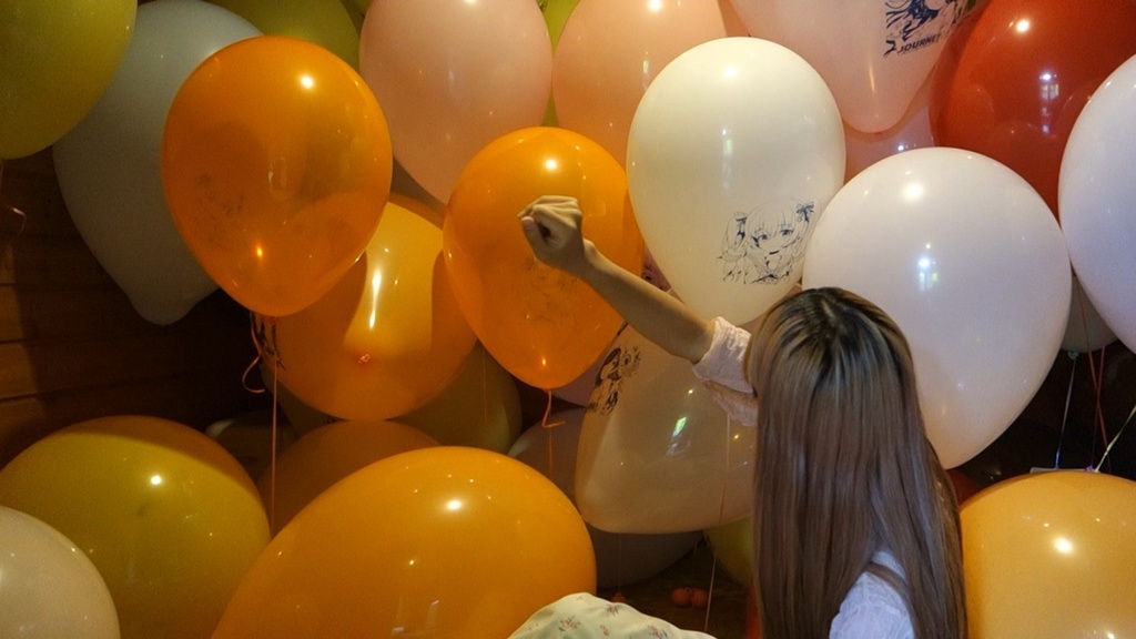 【風船ロケ撮影②】『のんたんさんの風船部屋作り(破裂シーンあり)』