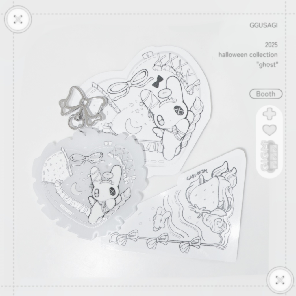 ("gh♡st")アクリルキーホルダー+ステッカー2枚セット(halloween collection)