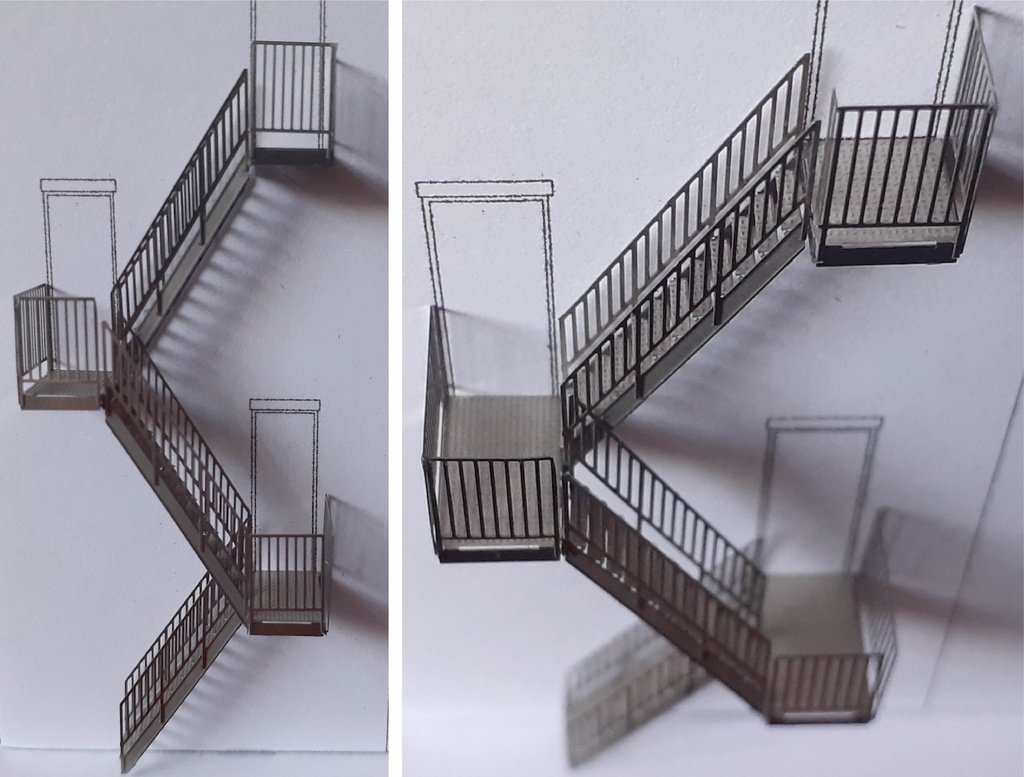 1:150スケールの非常階段 Fire Escape