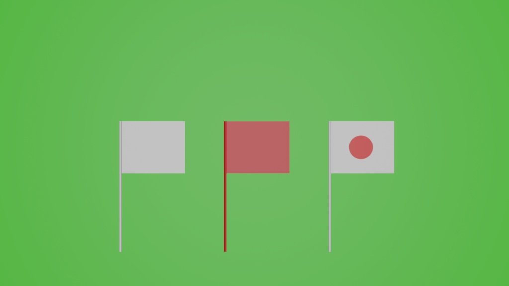 クイズ用3Dモデル+旗