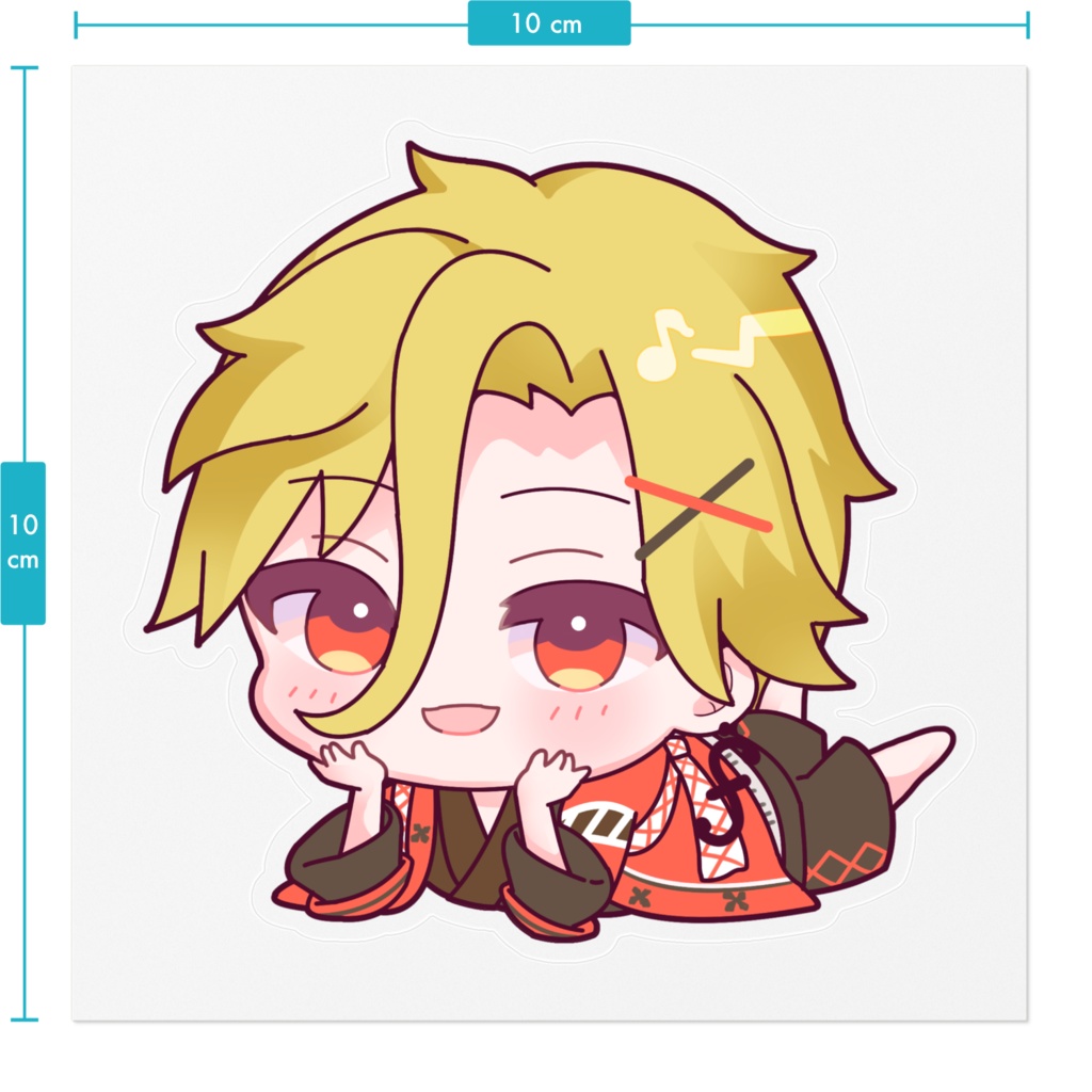 寝そべり淋音ステッカー(フチ無し)