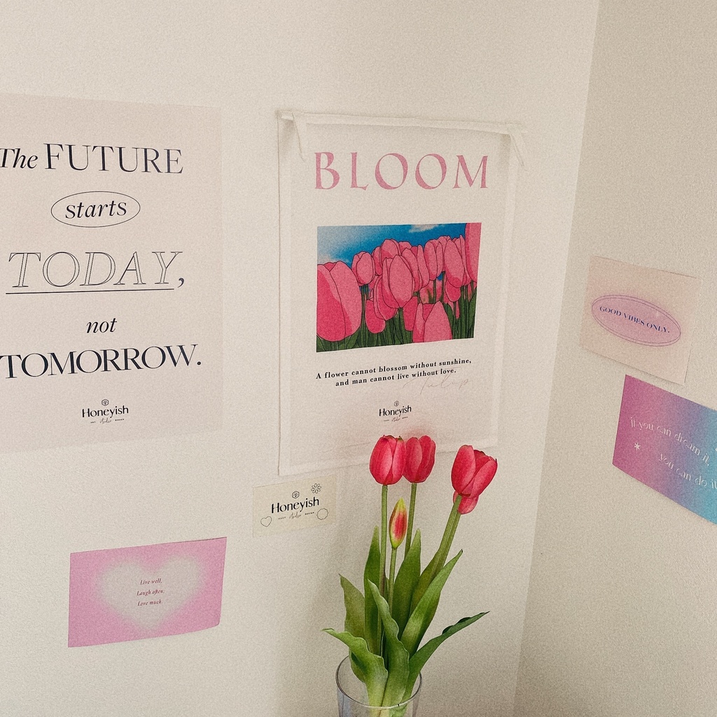 チューリップイラストファブリックポスター