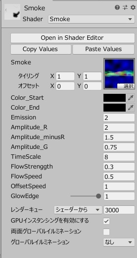 煙トレイルパーティクル