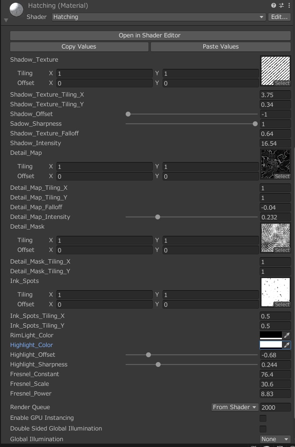 ハッチングシェーダー