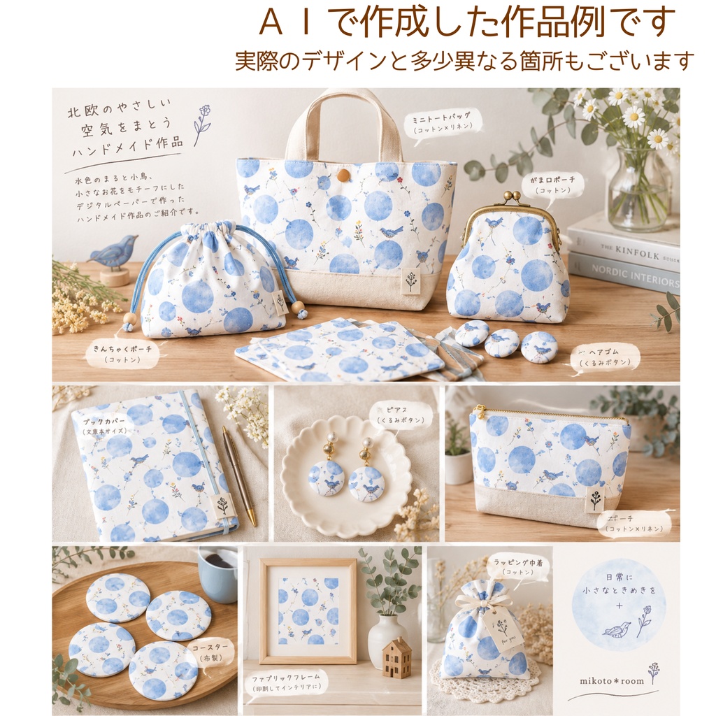 *北欧風*水彩タッチ デジタルペーパー3枚set