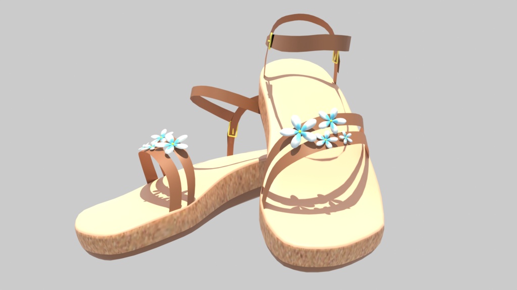 【VRChat想定】夏色サマーサンダル