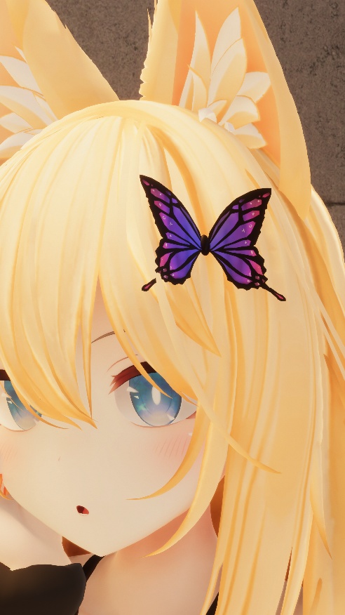 【VRChar想定】蝶形飾