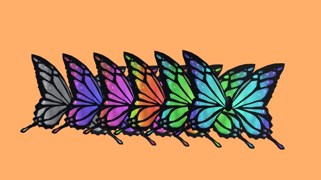 【VRChar想定】蝶形飾