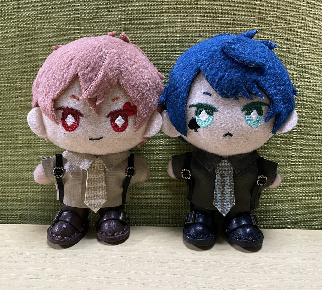 【ぬい服10cm 】ネクタイ付きサスペンダーシャツ