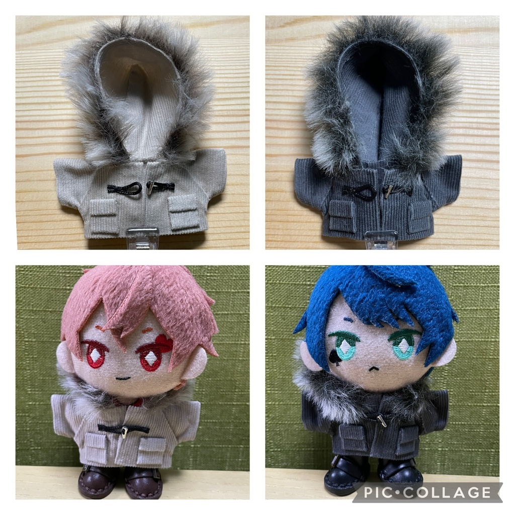 【ぬい服10cm 】コーディロイダッフルコート