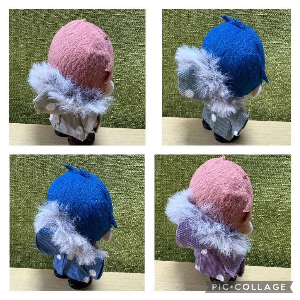 【ぬい服10cm 】水玉柄コーディロイパーカージャケット