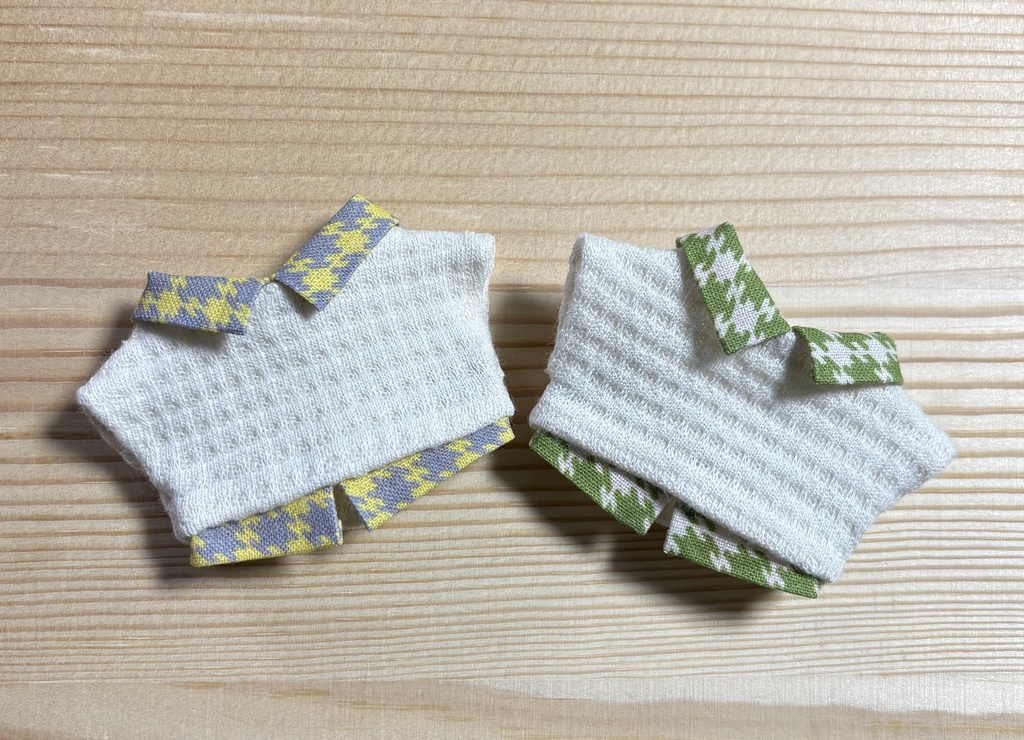 【ぬい服10cm 】 重ね着風ワッフルニット
