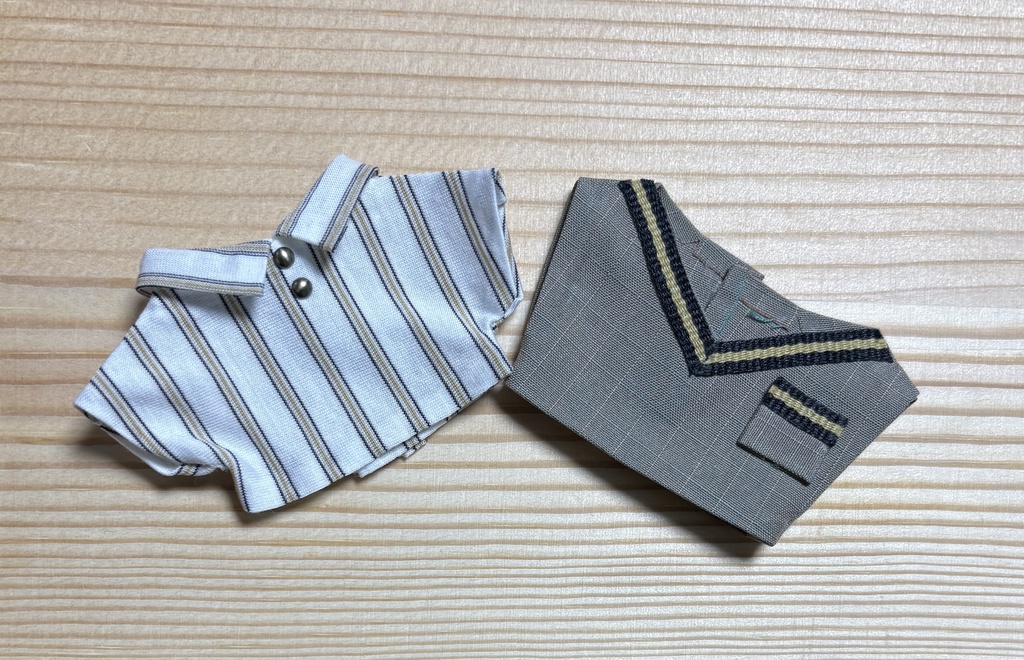 【ぬい服10cm 】ベスト+シャツ