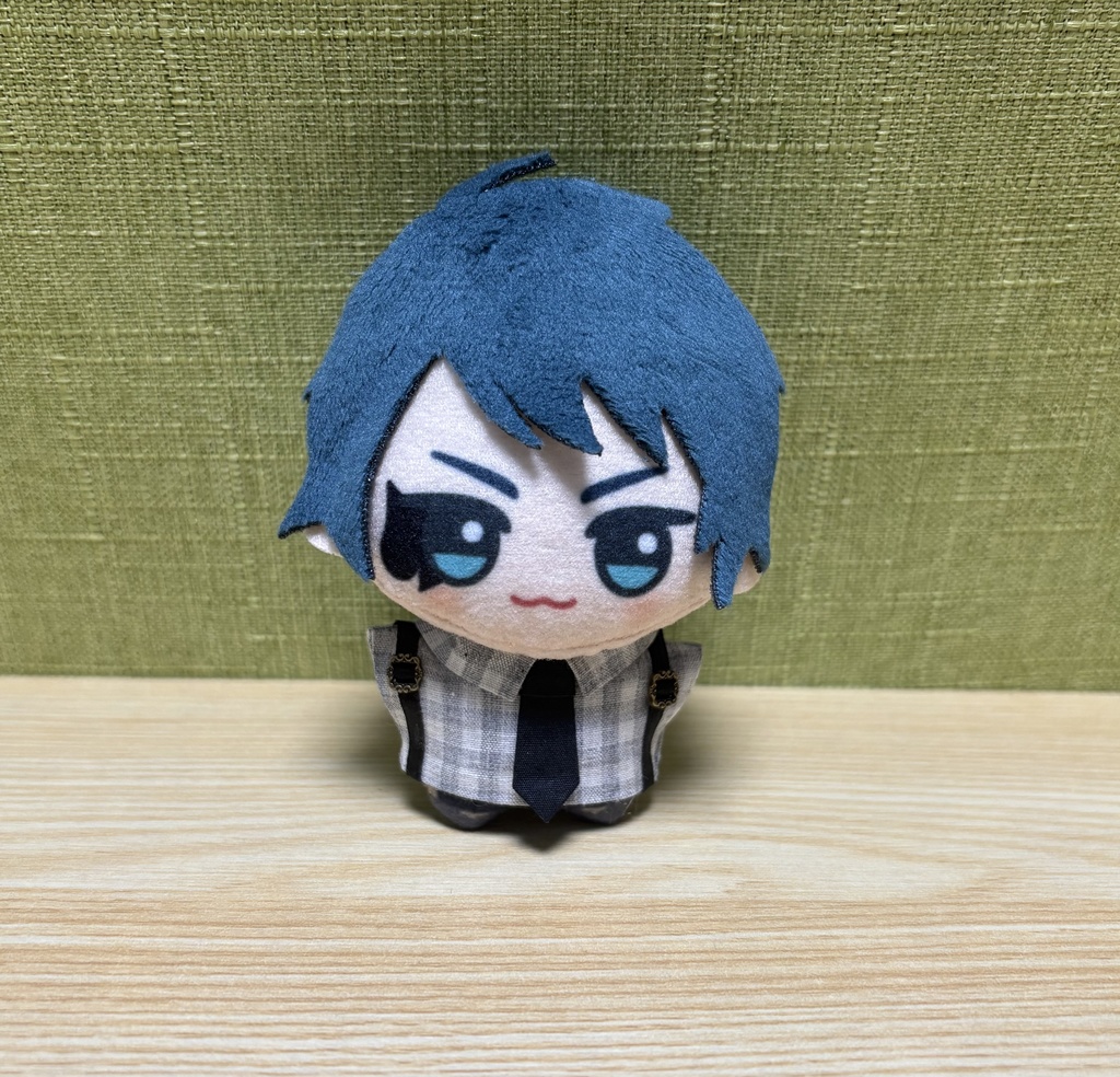 【チビちびぐるみ8㎝】ネクタイ付きサスペンダーシャツ+パンツ