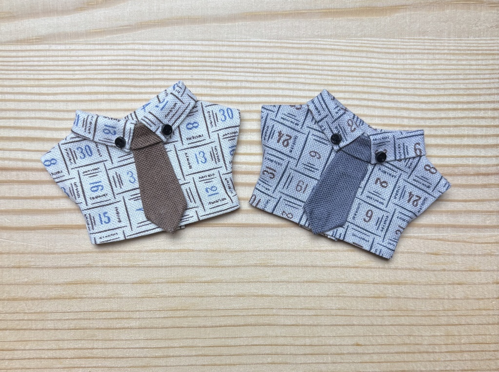 【ぬい服10cm 】ネクタイ付ボタンダウンシャツ
