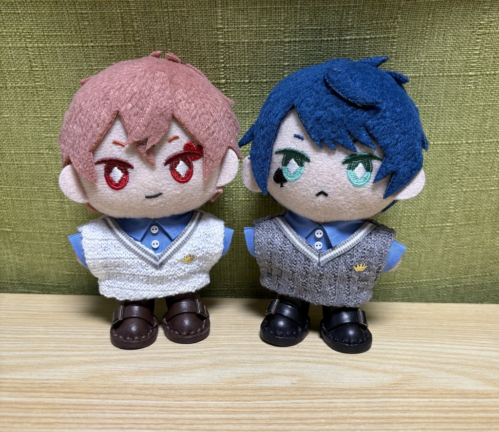 【ぬい服10cm 】ニットベスト+シャツ