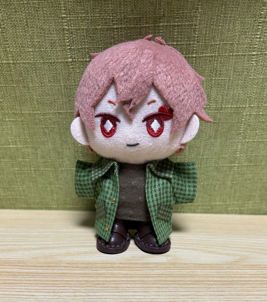 【ぬい服10cm 】 千鳥格子柄コート