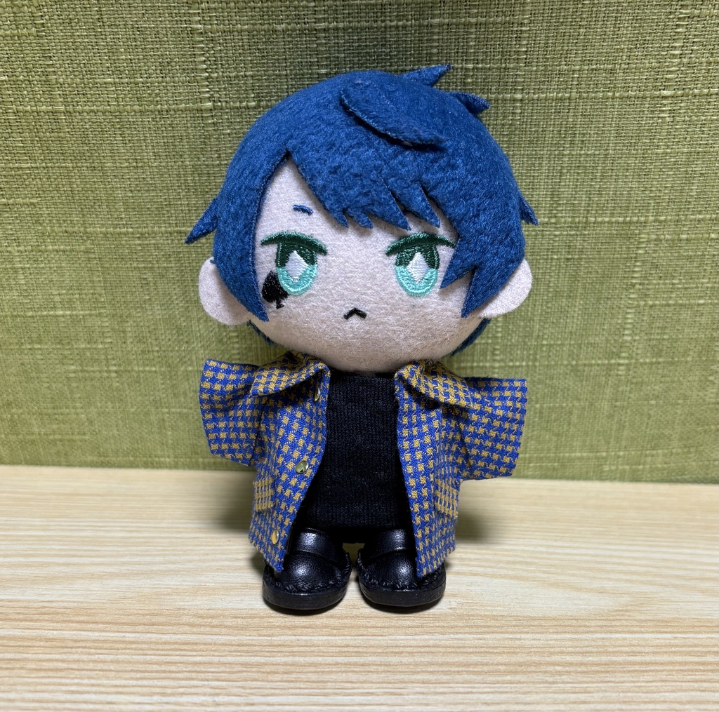 【ぬい服10cm 】 千鳥格子柄コート